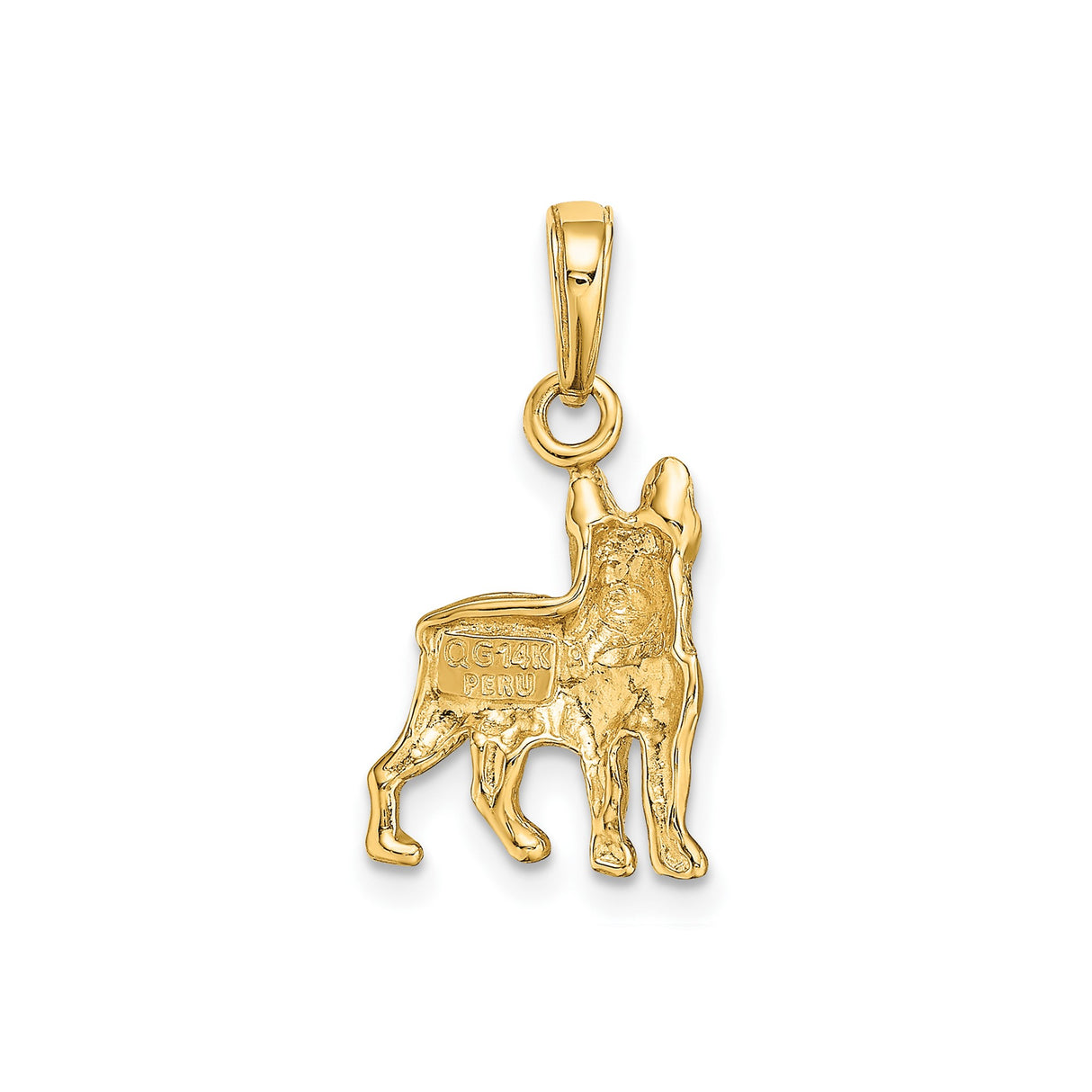 14k Yellow Gold French Bulldog Pendant Charm, Detailed Dog Breed Jewelry for Women or Unisex