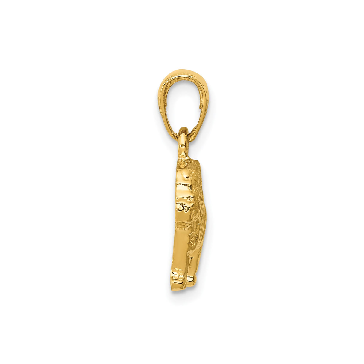 14k Yellow Gold Bulldog Pendant, Sculpted Dog Charm Symbolizing Loyalty and Strength