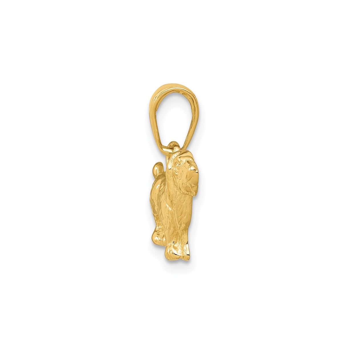 14k Yellow Gold Cocker Spaniel Pendant, Polished Dog Charm for Women or Unisex Wear