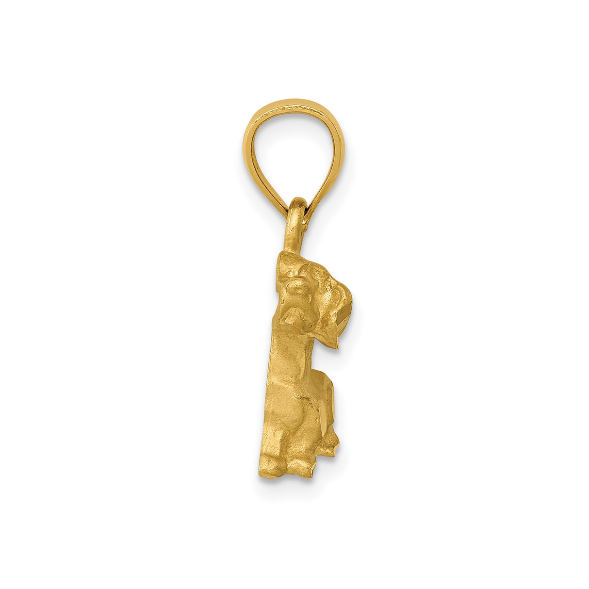 14k Yellow Gold Dachshund Dog Charm Pendant, Polished Animal Jewelry for Women or Unisex Wear