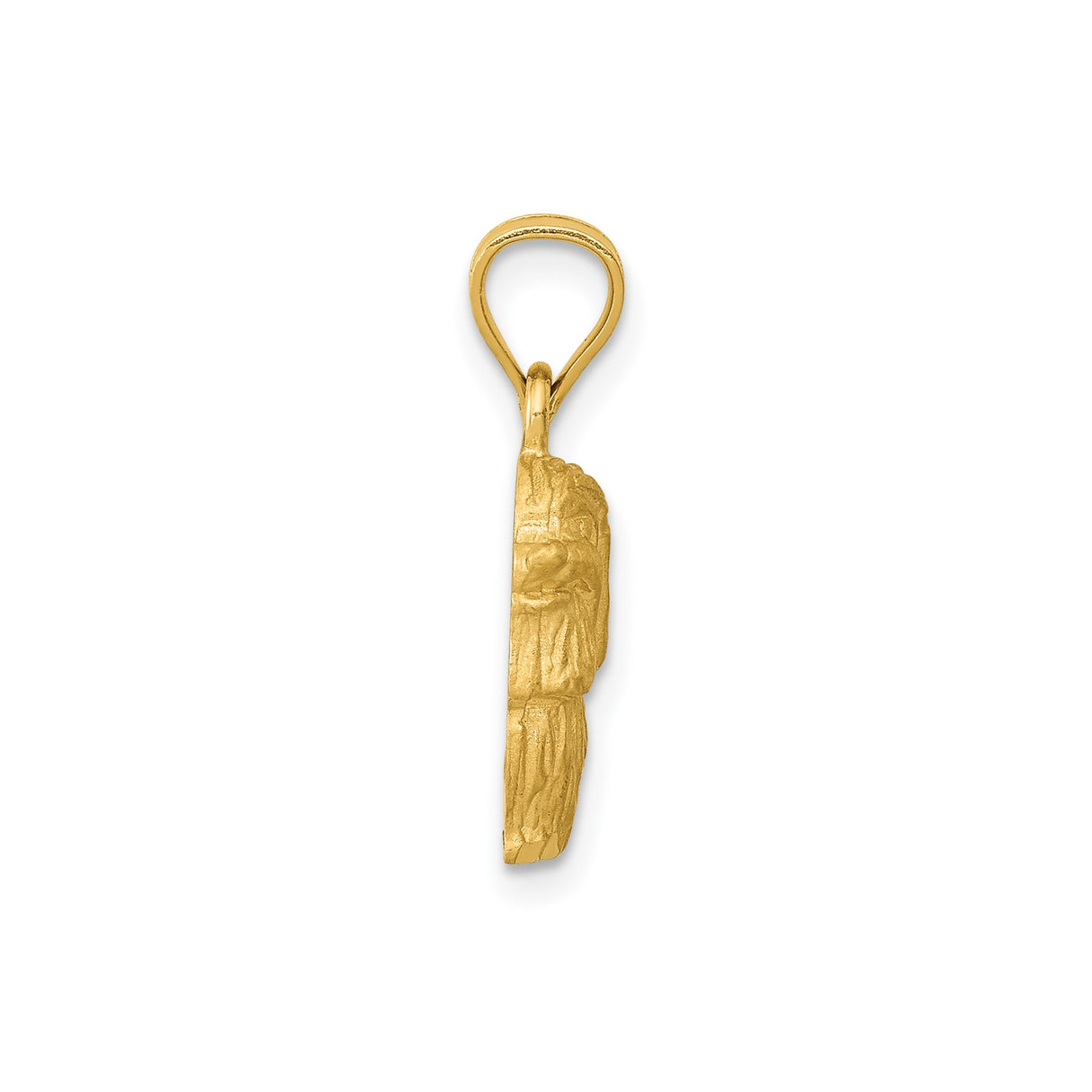 14k Yellow Gold Shih Tzu Pendant, Textured Dog Charm with Realistic Detail for Women or Unisex Wear