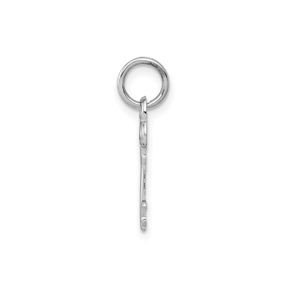 14k White Gold Key Pendant, Vintage Skeleton Key Design, Polished Finish, Christian Jewelry