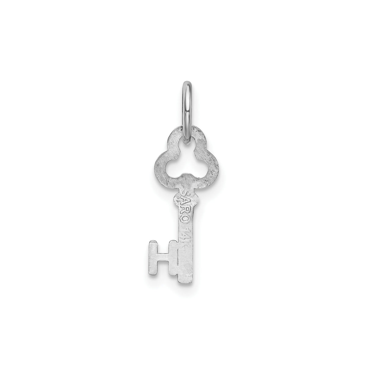 14k White Gold Key Pendant, Vintage-Inspired Charm with Symbolic Design for Women