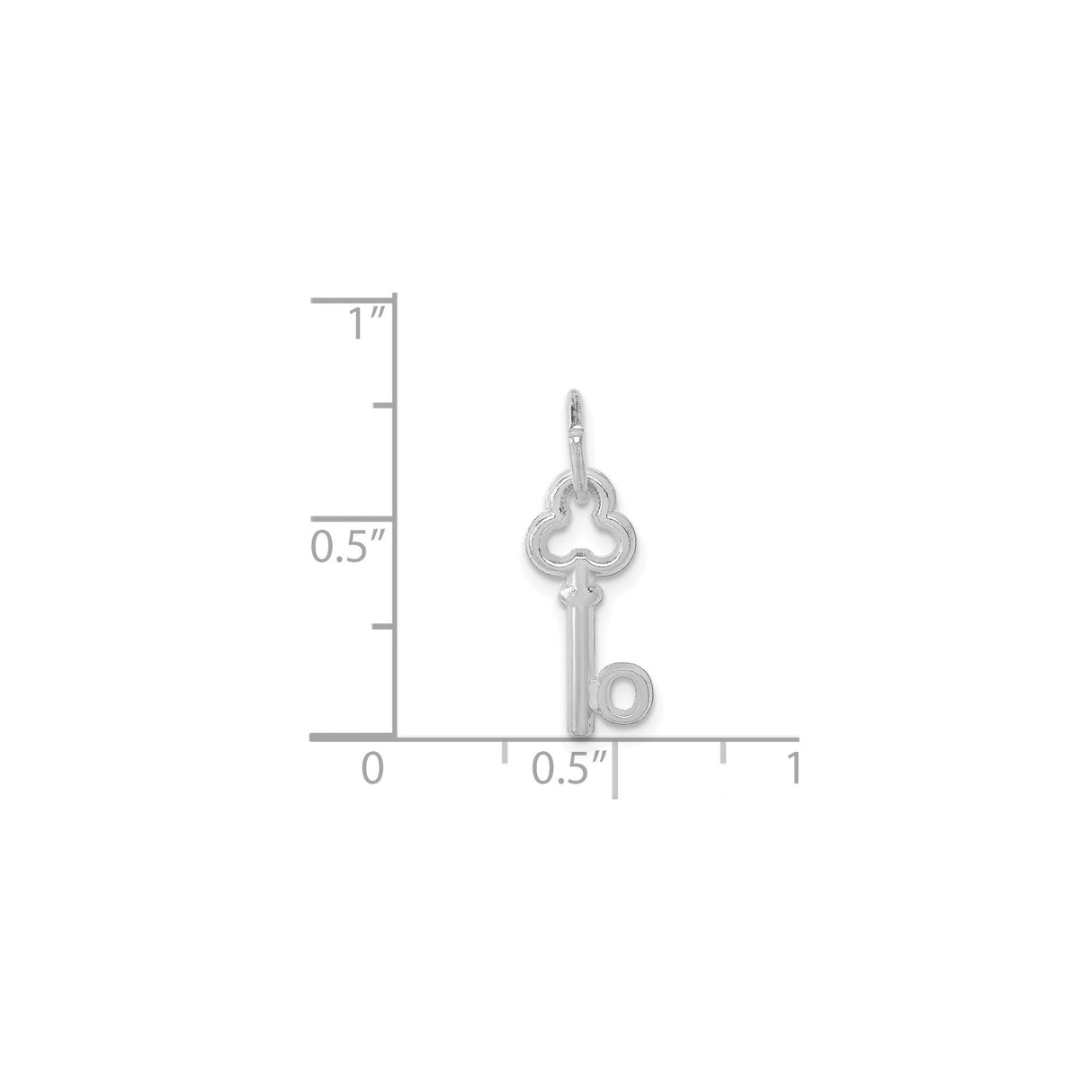 14k White Gold Key Pendant, Vintage Style Dainty Charm for Women
