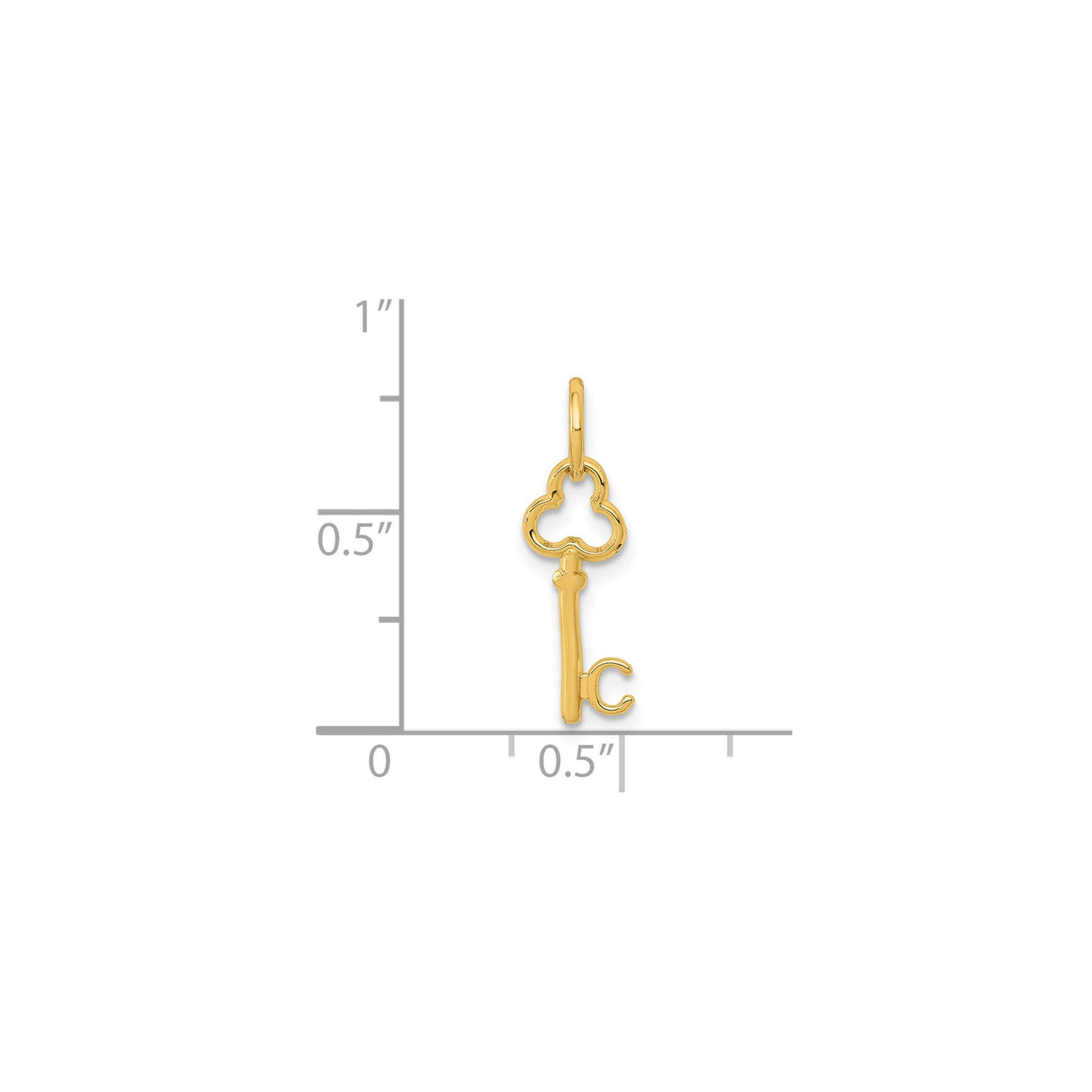 14k Yellow Gold Key Pendant, Classic Skeleton Key Charm, Vintage Inspired Design for Women
