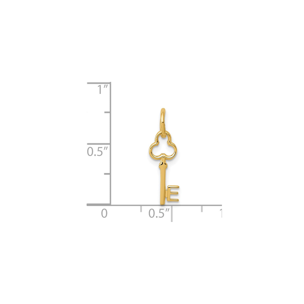 14k Yellow Gold Key Pendant, Vintage Inspired Open Key Charm for Women