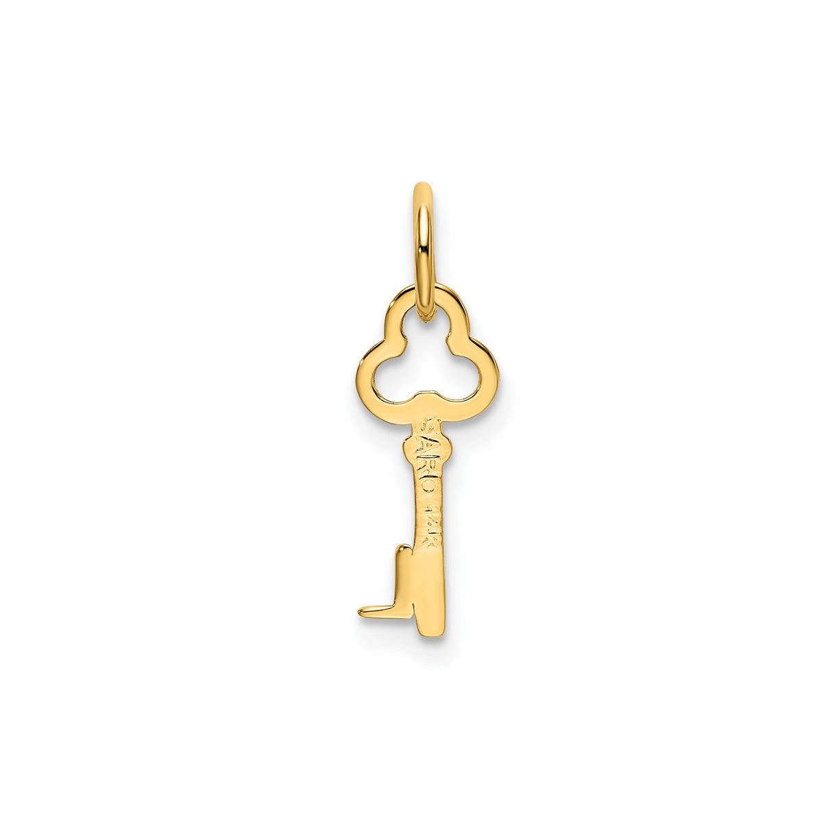 14k Yellow Gold Key Pendant, Vintage-Inspired Ornate Design for Women