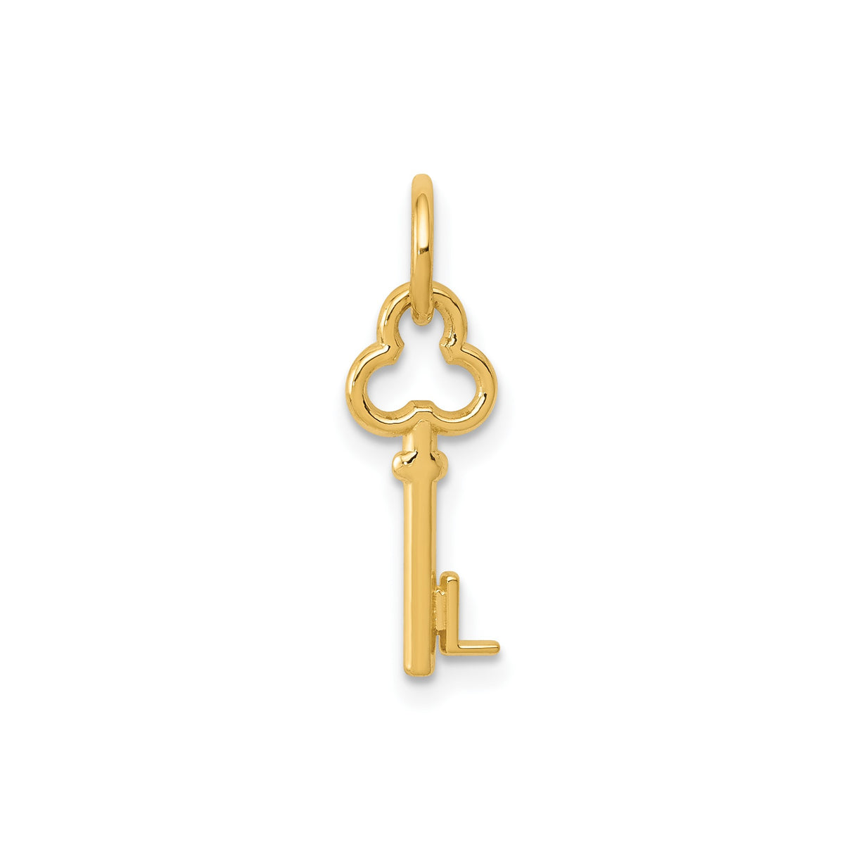14k Yellow Gold Key Pendant, Vintage-Inspired Ornate Design for Women