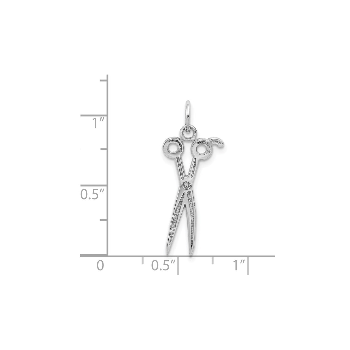 14k White Gold Scissors Pendant, Artistic Haircutting Tool Charm for Hairstylists and Barbers