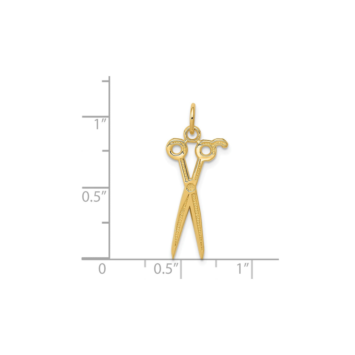 14k Yellow Gold Scissors Pendant Charm, Miniature Design Symbolizing Creativity and Craftsmanship