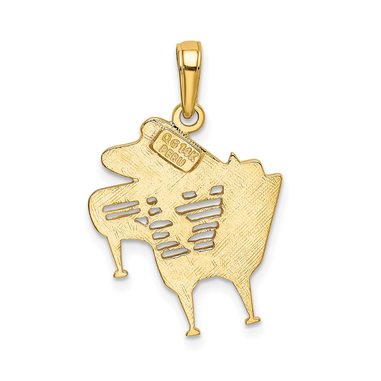 14k Yellow Gold Grand Piano Pendant with Musical Notes and Treble Clef Charm