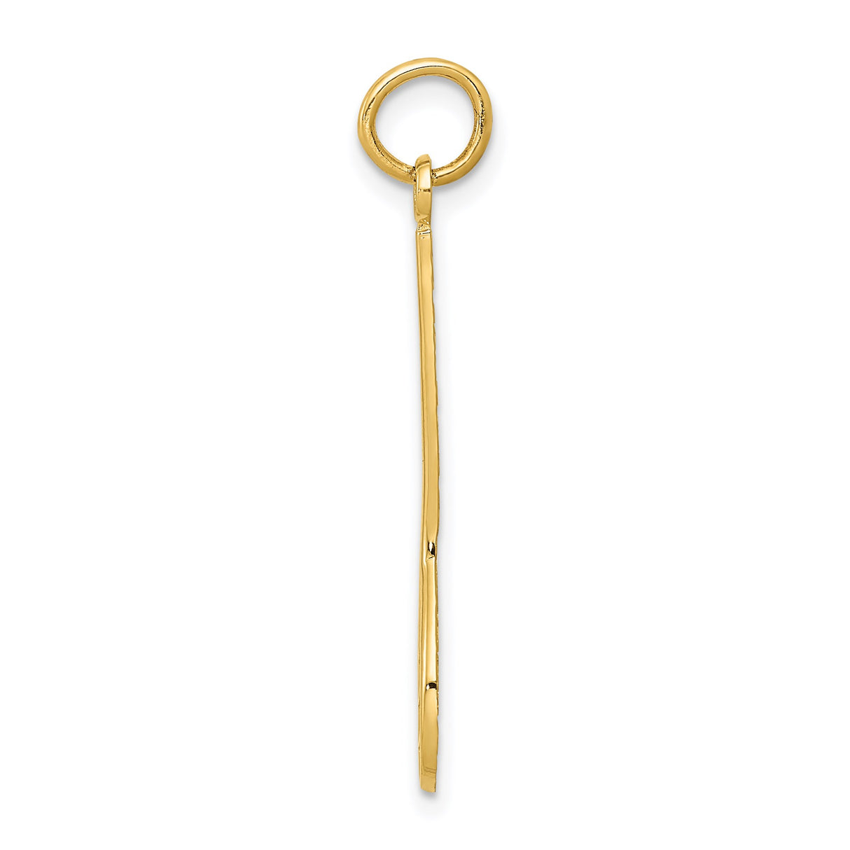 14k Yellow Gold Lacrosse Stick Pendant Charm with Openwork Design