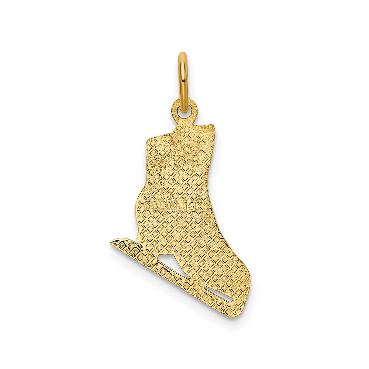 14k Yellow Gold Ice Skate Charm Pendant, Figure Skating Boot Design for Women or Unisex