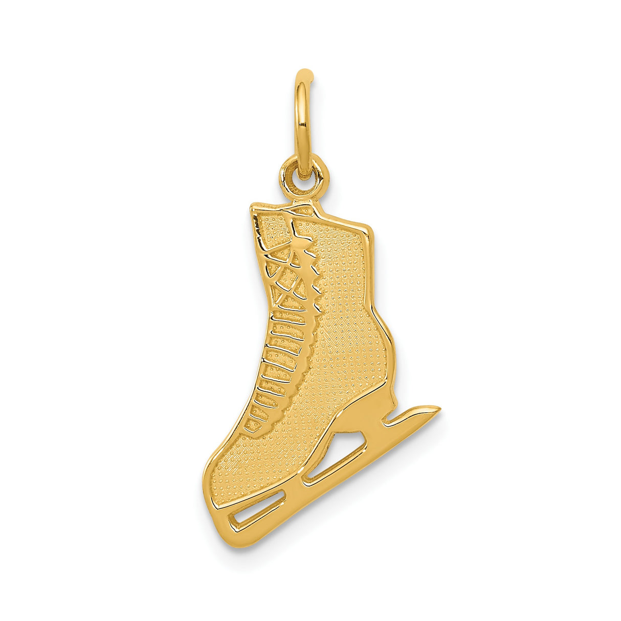 14k Yellow Gold Ice Skate Charm Pendant, Figure Skating Boot Design for Women or Unisex