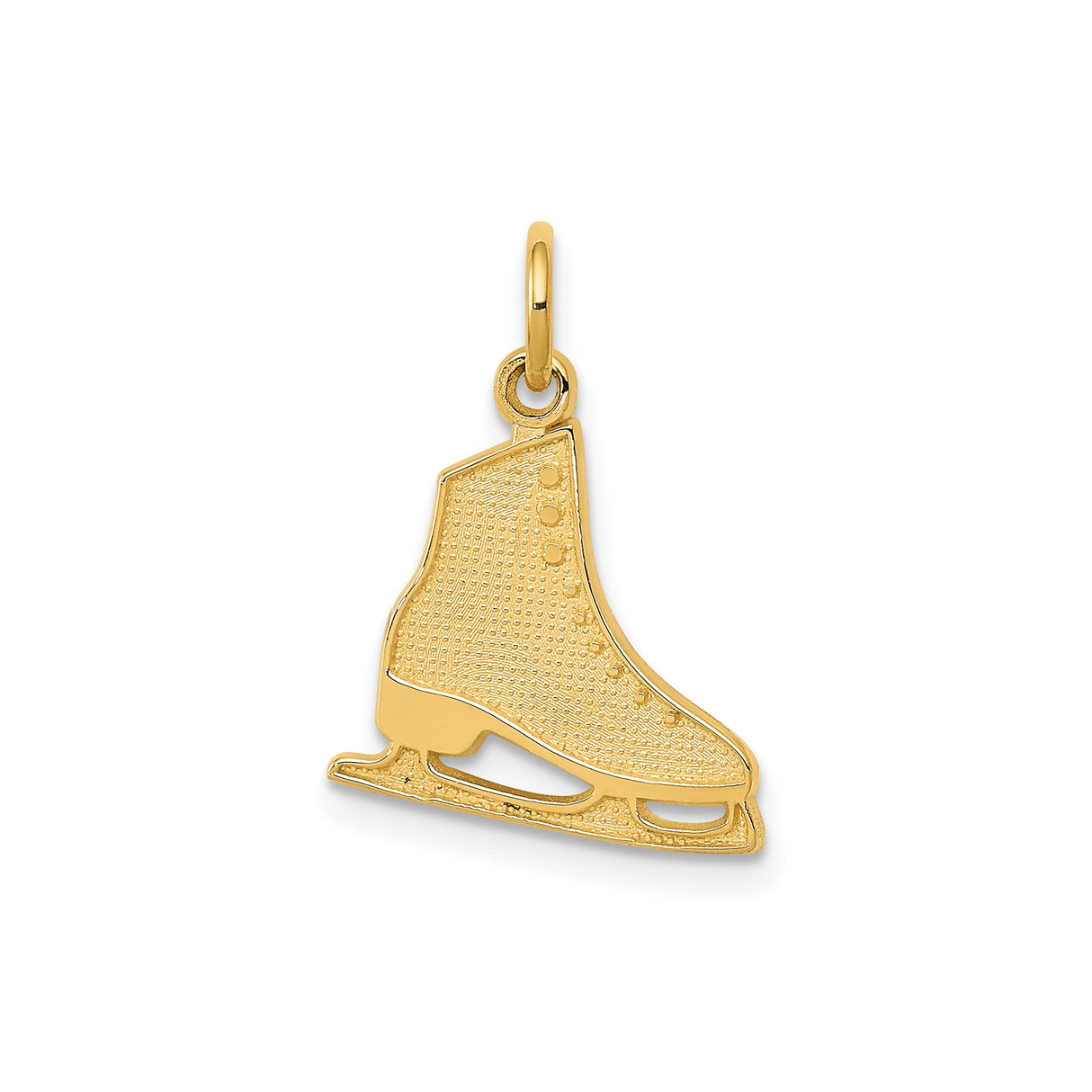14k Yellow Gold Ice Skate Charm Pendant, Figure Skating Boot Design, Winter Sports Jewelry