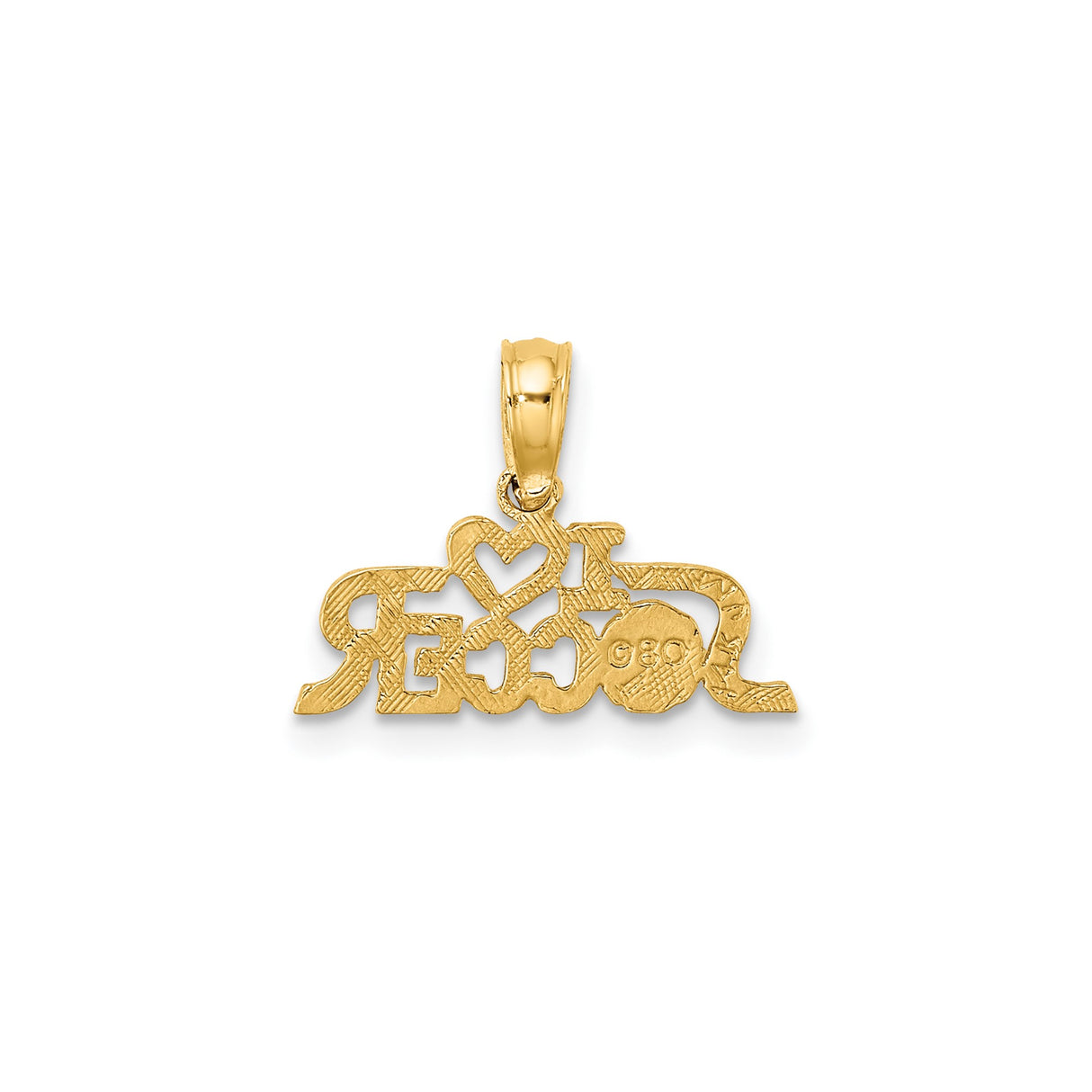 14k Yellow Gold Soccer Pendant with Heart and Ball Design, Unisex Sports Jewelry