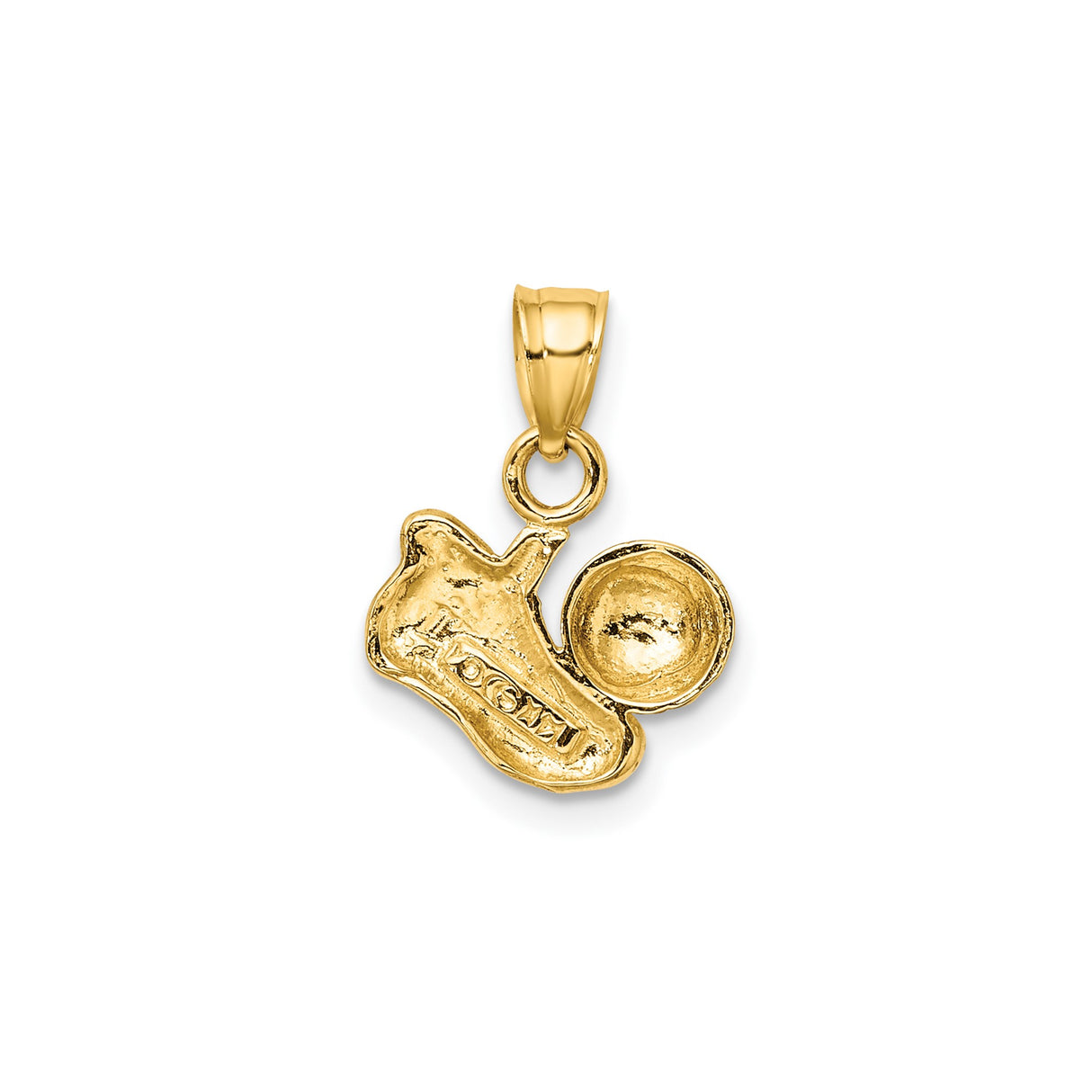 14k Yellow Gold Soccer Pendant with Detailed Cleat and Ball Design, Sports Charm