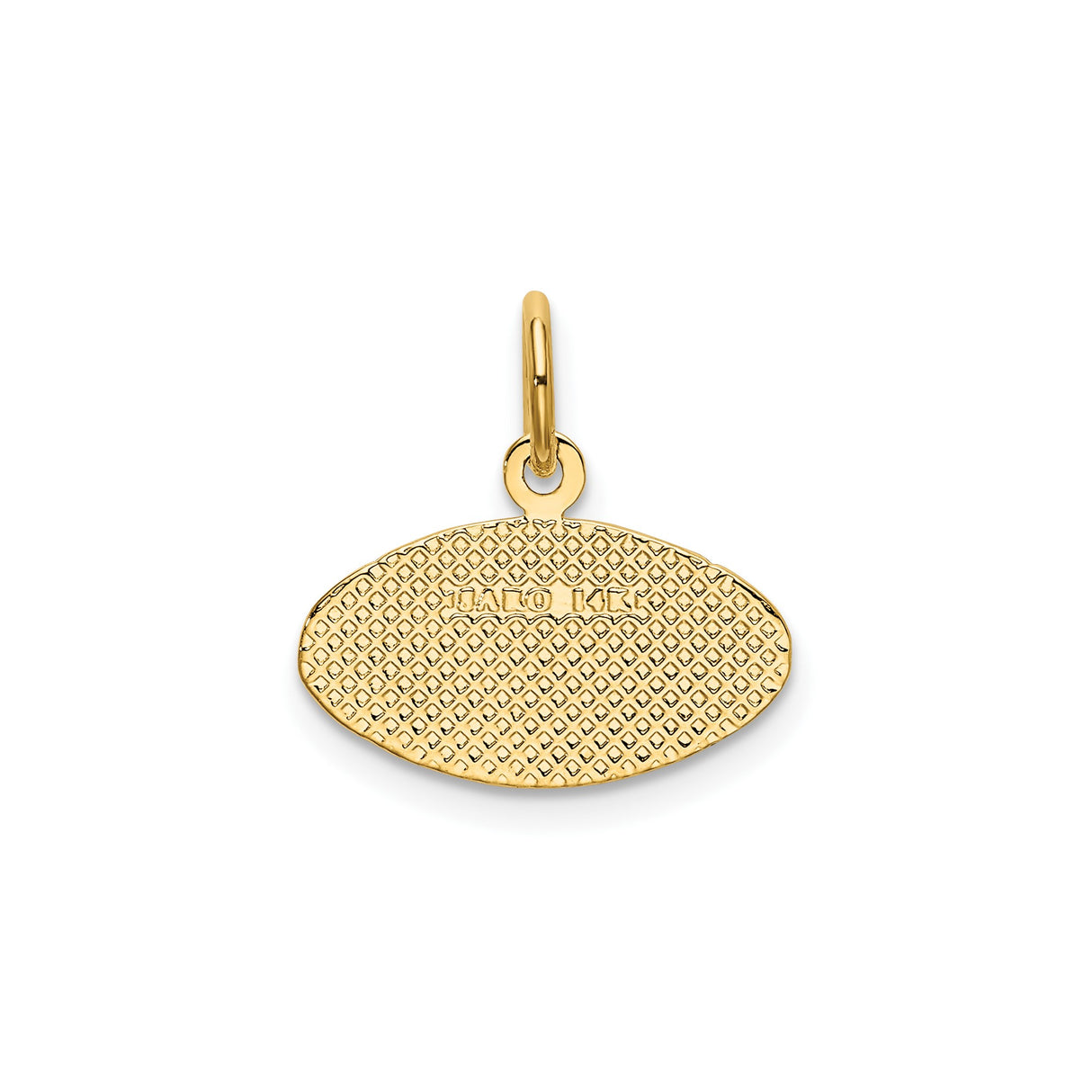14k Yellow Gold Football Charm Pendant with Laces, Unisex Sports Jewelry for Men or Women
