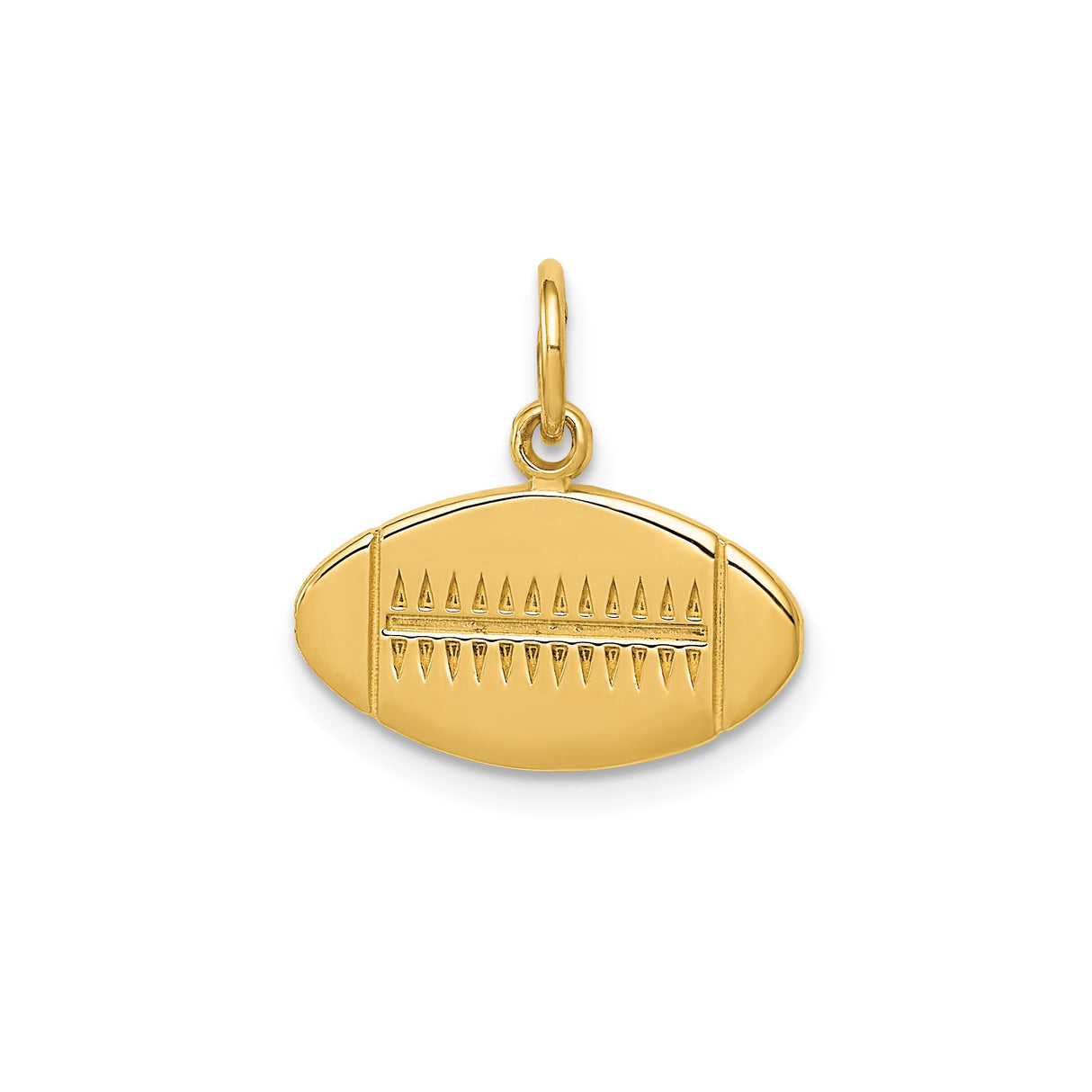 14k Yellow Gold Football Charm Pendant with Laces, Unisex Sports Jewelry for Men or Women