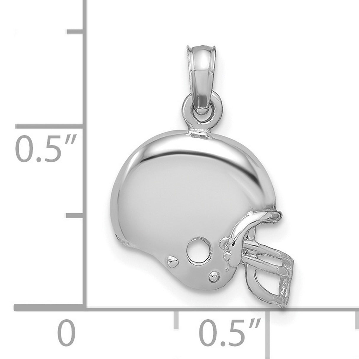 14k White Gold Football Helmet Pendant, Sports Charm for Men or Unisex Wear