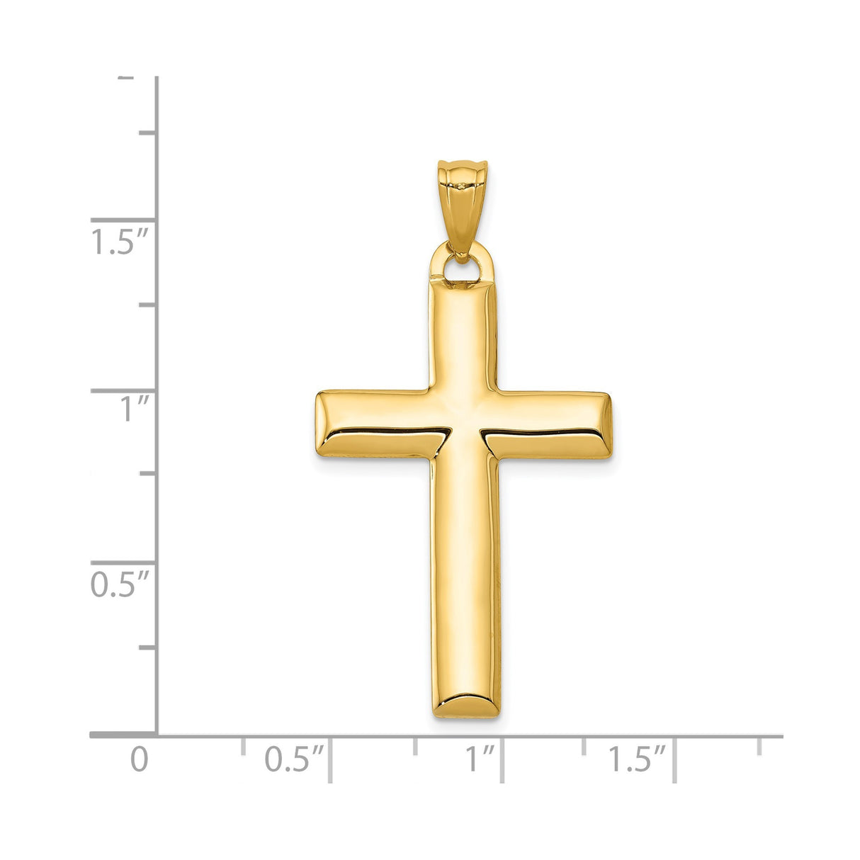14k Multi-Tone Gold Reversible Latin Cross Pendant with Mirror Finish Polished Charm