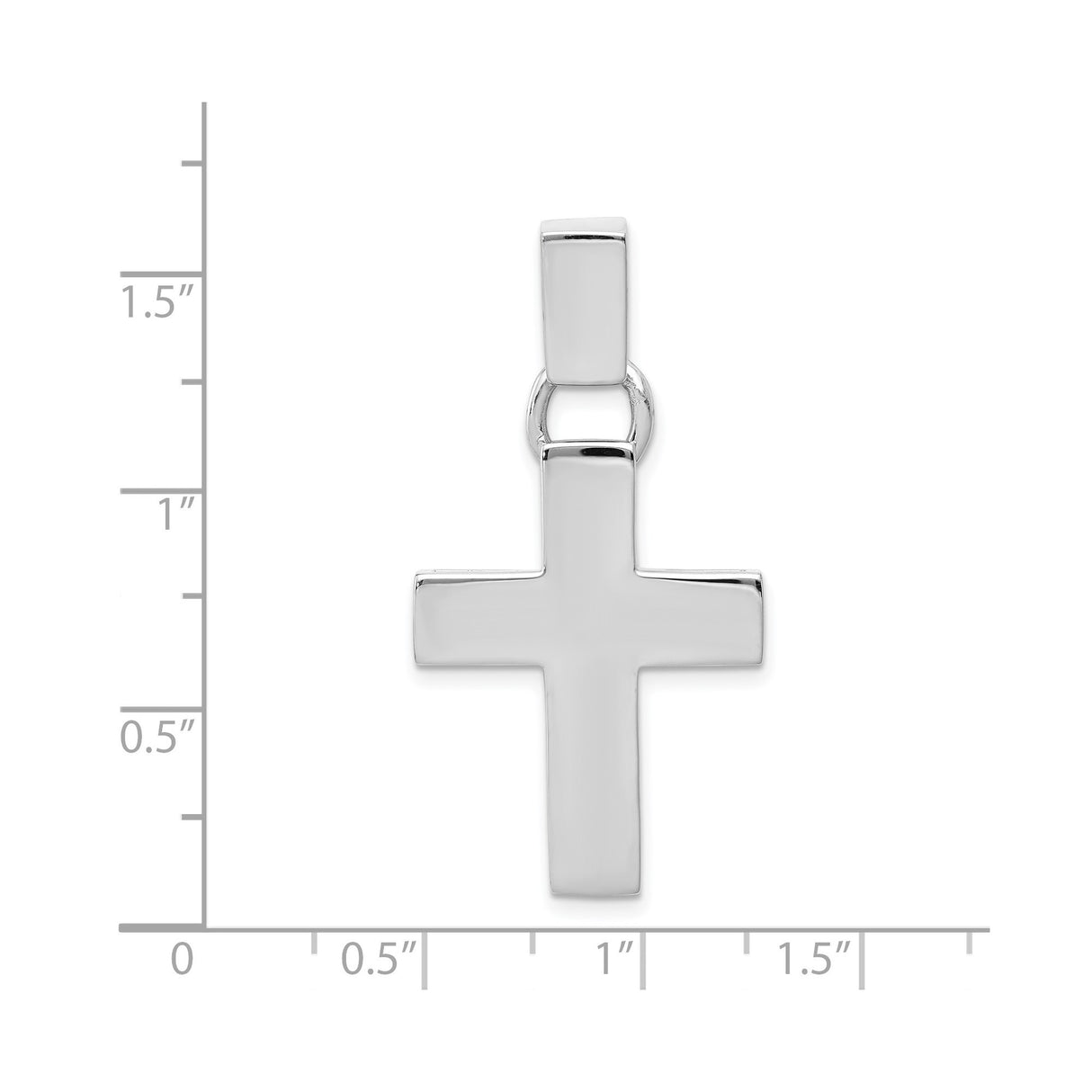 14k White Gold Cross Pendant, Minimalist Latin Design Faith Charm for Men and Women