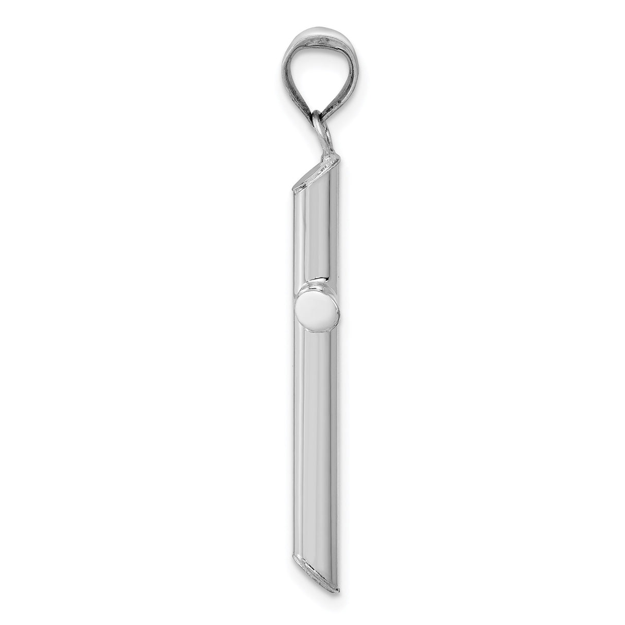 14k White Gold Latin Cross Pendant with Rounded Ends, Sleek Modern Unisex Design