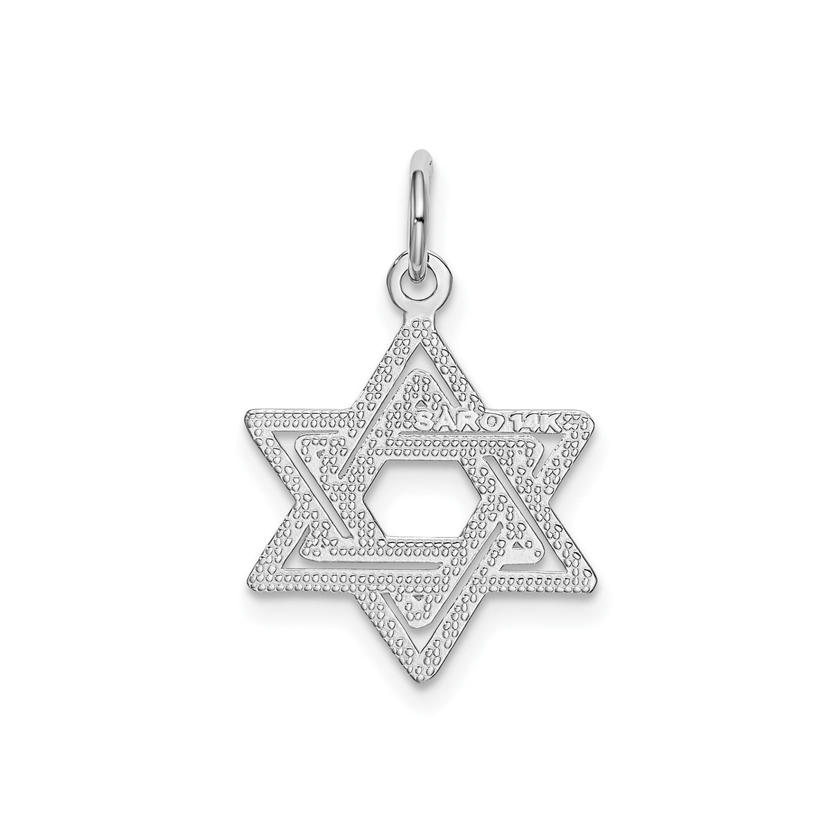14k White Gold Star of David Pendant with Interlocking Openwork Design, Judaica Jewelry for Men or Women
