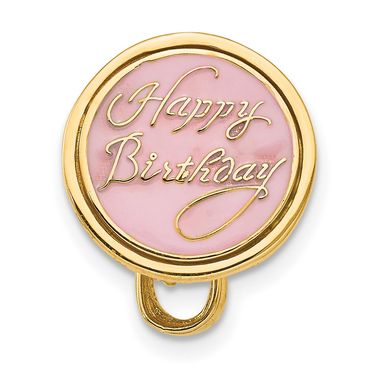 14k Yellow Gold Birthday Cake Pendant with Blue Enamel, Tiered Celebration Charm