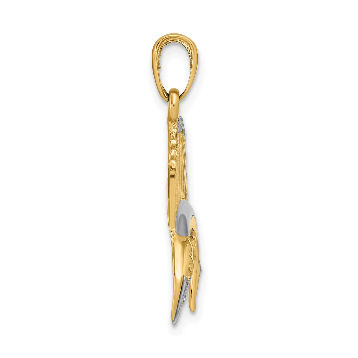14k Two-Tone Gold Sailfish Pendant with Rhodium Accents, Nautical Marlin Design