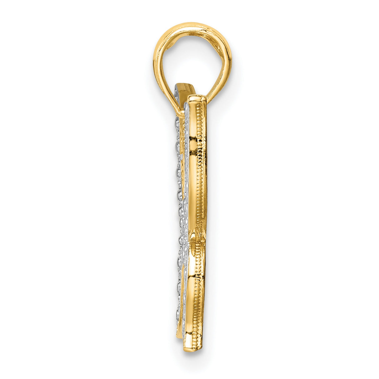 14k Multi-Tone Gold Butterfly Pendant with Intricate Filigree Design for Women