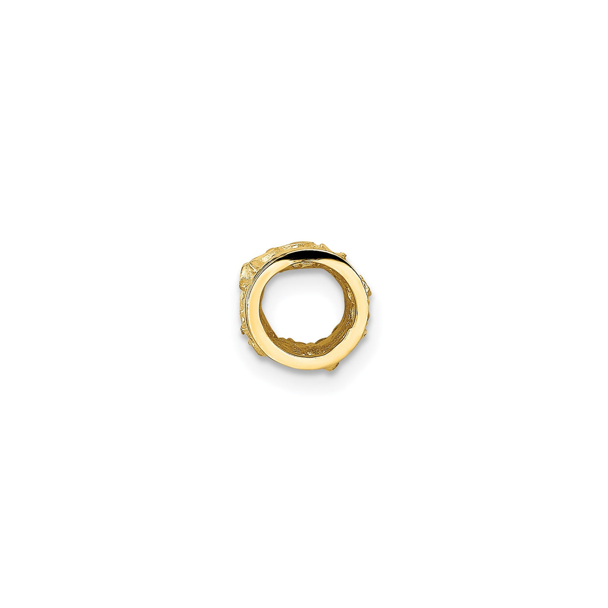 14k Yellow Gold Charm Bead with Organic Texture and Abstract Cutout Design