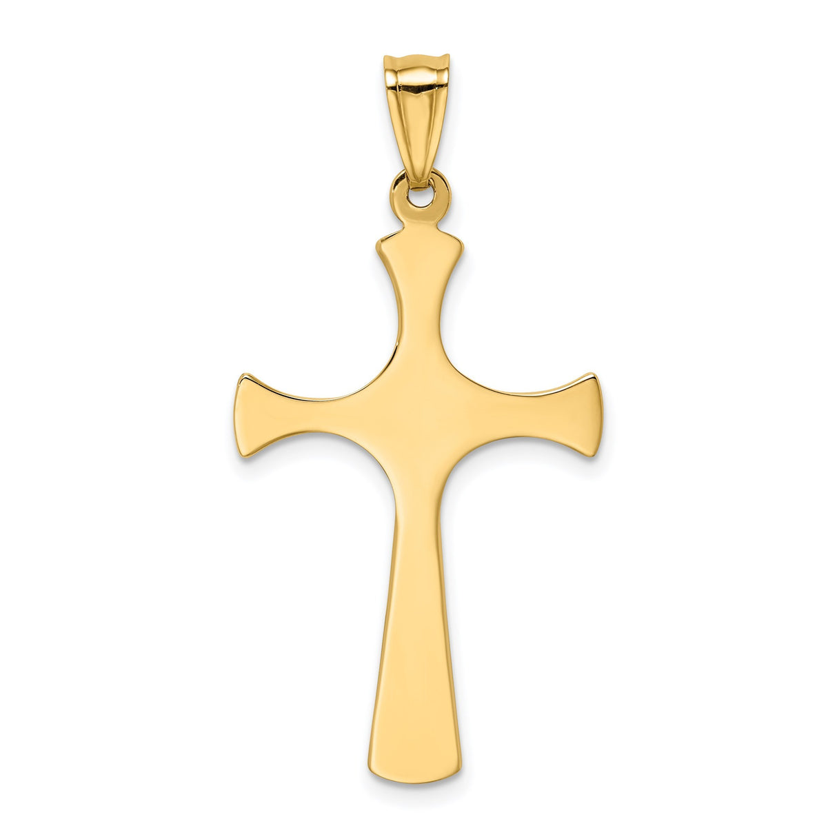 14k Two-Tone Gold Cross Pendant with Rhodium Accents, Modern Latin Cross Design