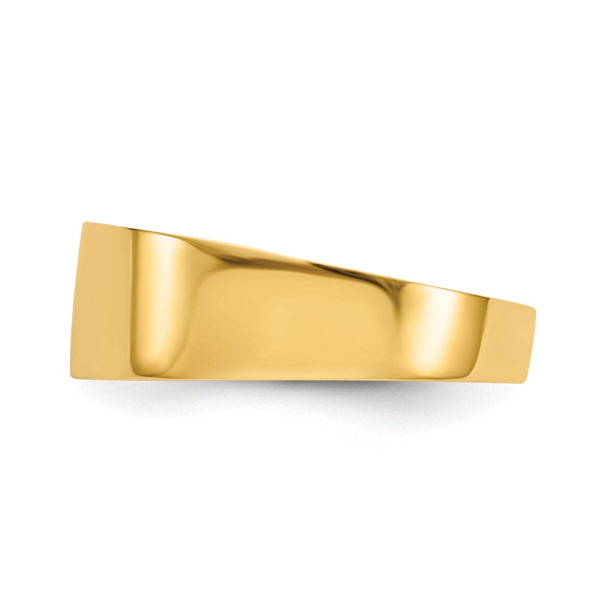 14k Yellow Gold Flat wedding band ring detail view