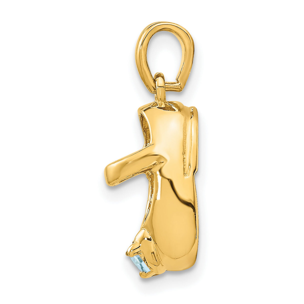 14k Yellow Gold Baby Shoe Pendant with Synthetic Birthstone, Motherhood Keepsake Charm
