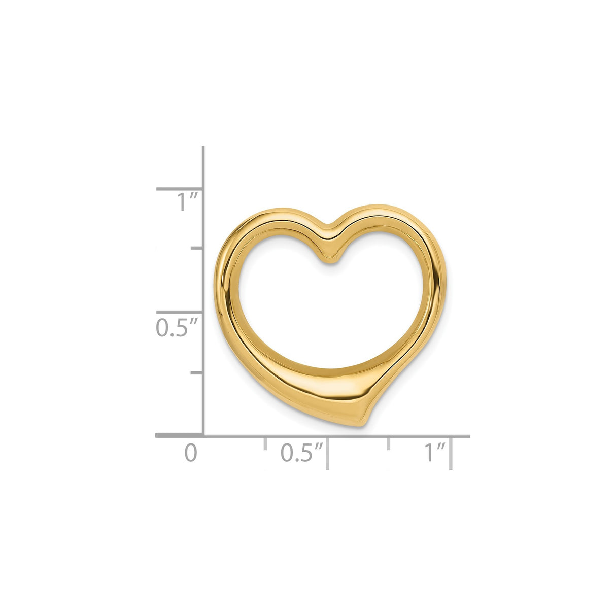 14k Yellow Gold Heart Pendant, Open Minimalist Design for Women