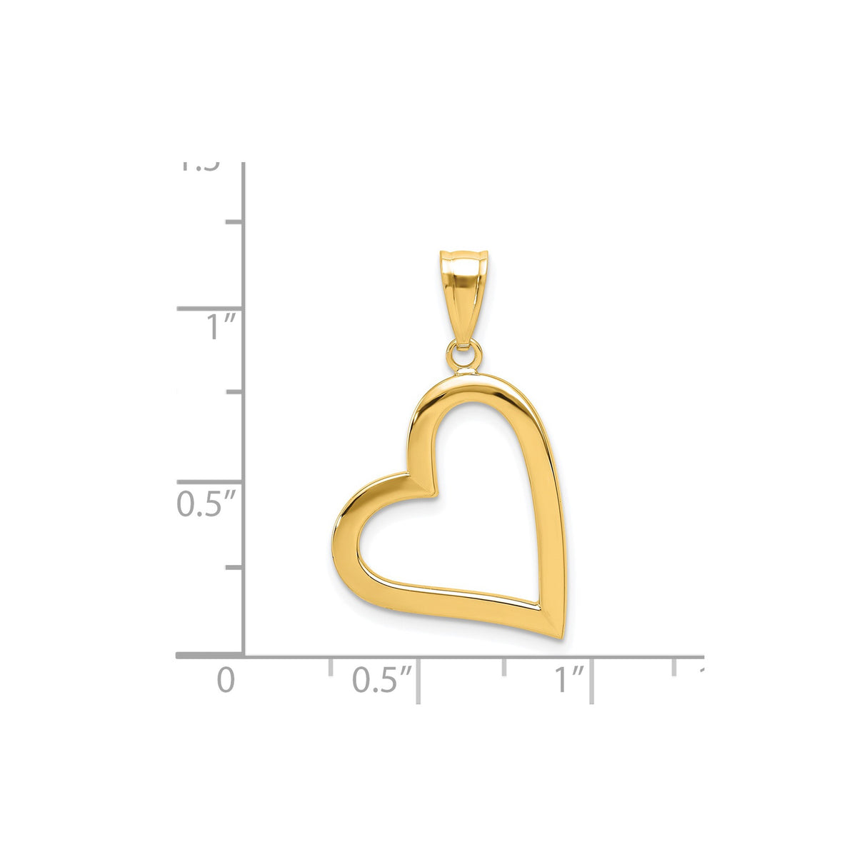 14k Yellow Gold Open Heart Pendant, Minimalist Love Symbol Jewelry for Women