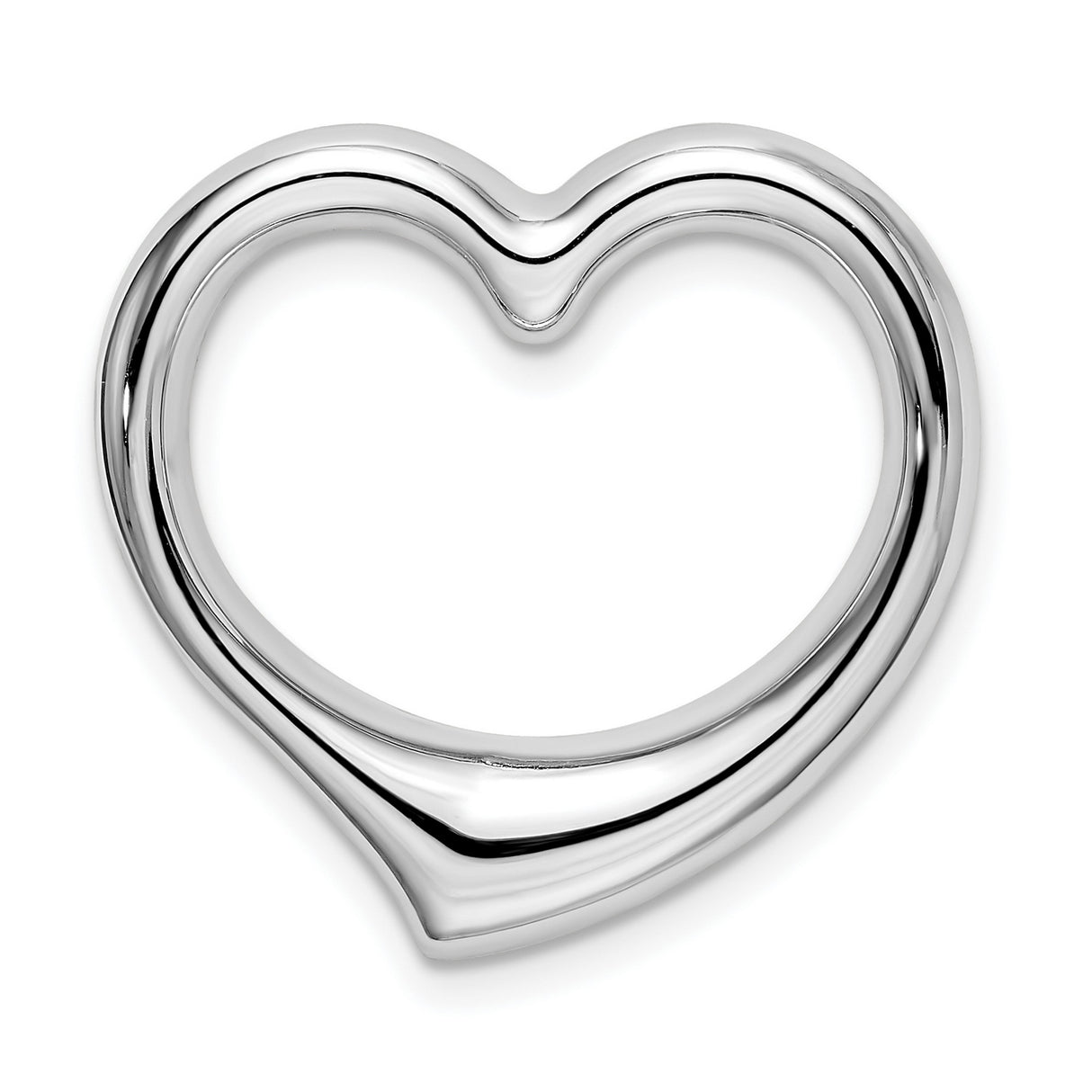 14k White Gold Open Heart Pendant, Minimalist Modern Jewelry for Women