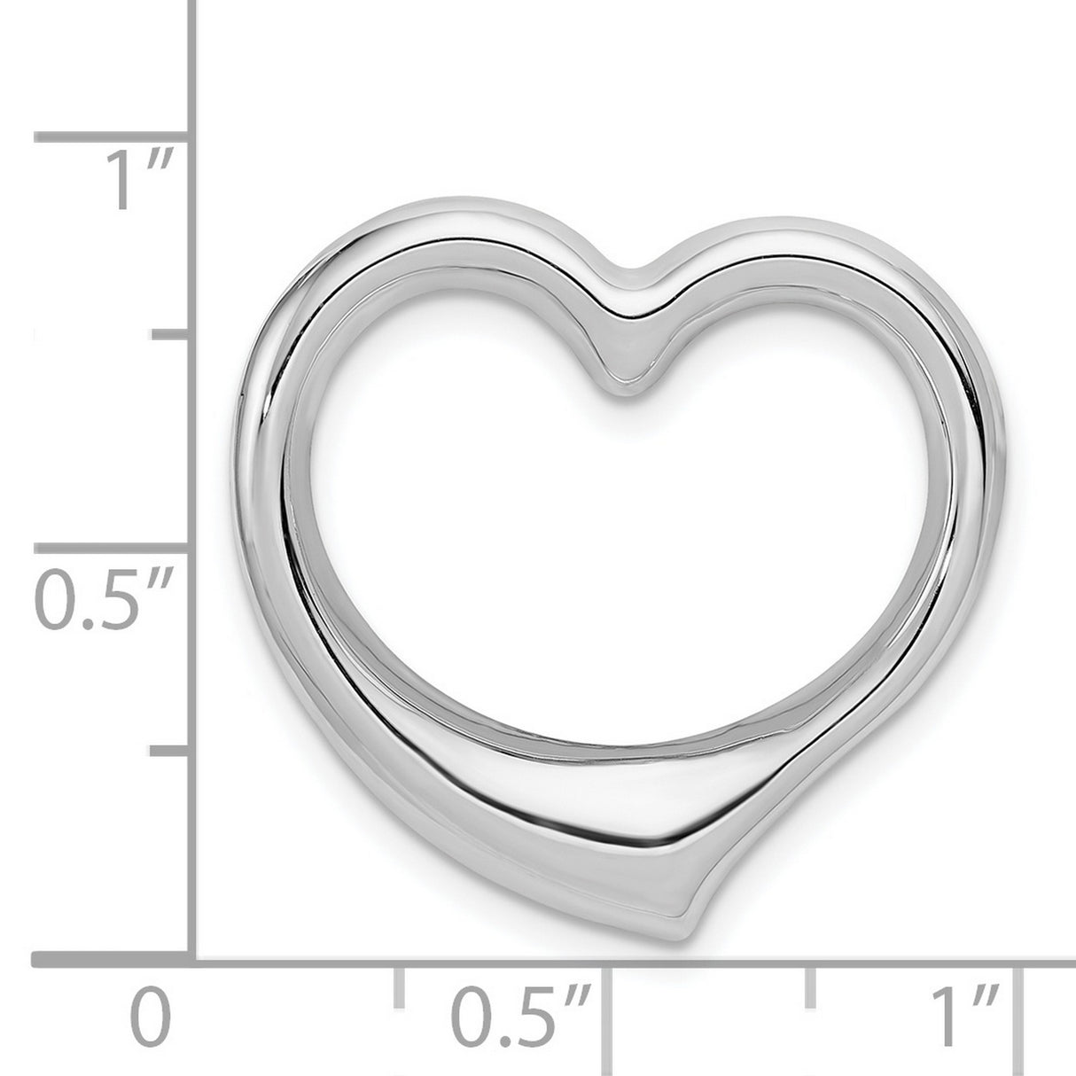 14k White Gold Open Heart Pendant, Minimalist Modern Jewelry for Women
