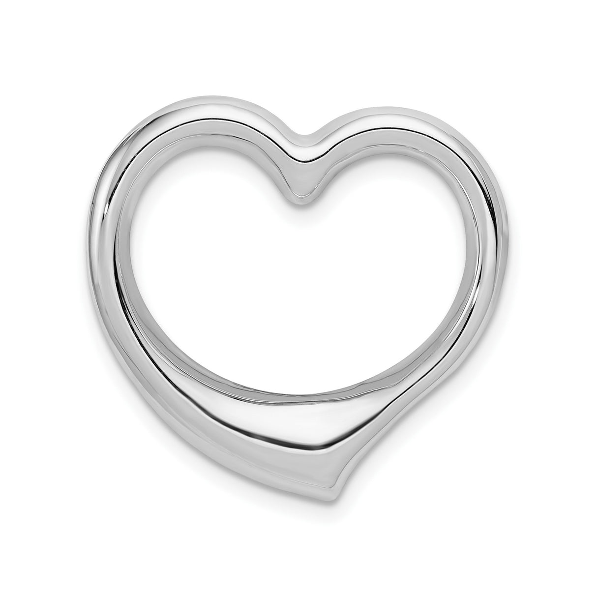 14k White Gold Open Heart Pendant, Minimalist Modern Jewelry for Women