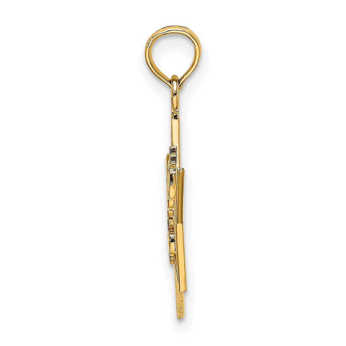 14k Yellow Gold Sweet 16 Pendant with Open Star Design and Script Lettering