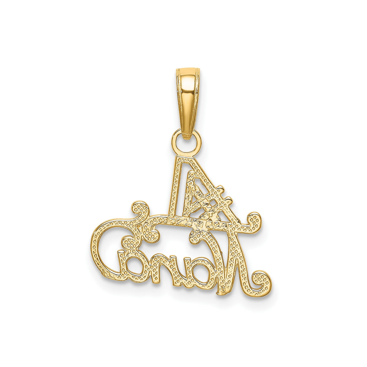 14k Yellow Gold Pendant with #1 Nana Script Design, Sentimental Family Charm