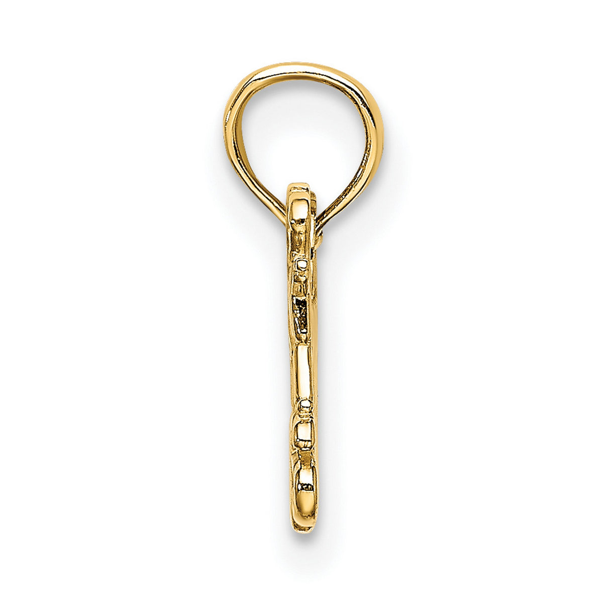 14k Yellow Gold Pendant with Heart and Kids Figures, I Love My Grandkids Charm for Grandma