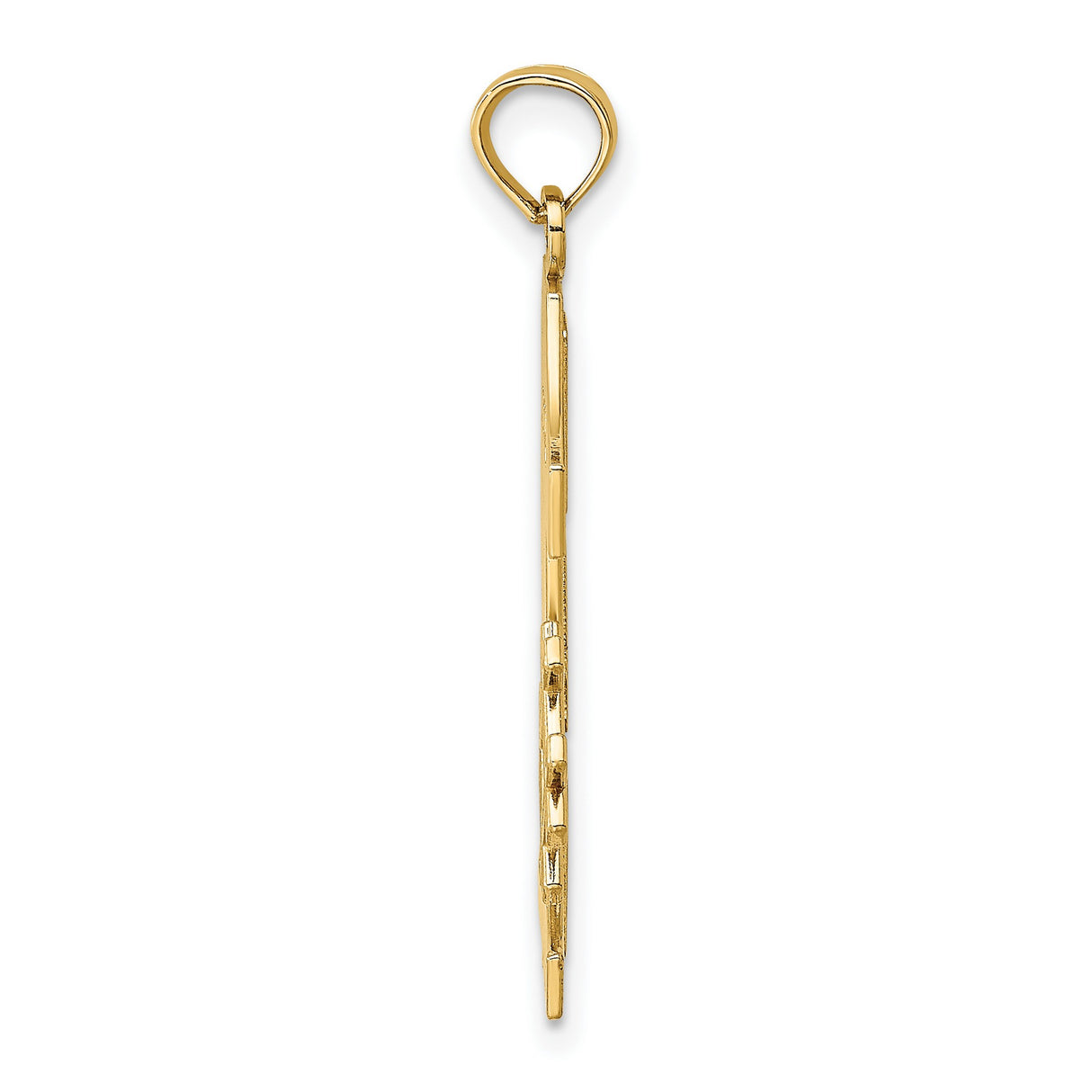 14k Yellow Gold Number One Dad Pendant with Baseball Bat and Ball Design