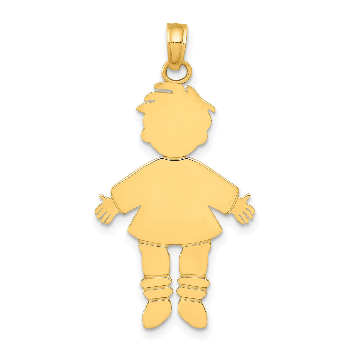 14k Yellow Gold Boy Shaped Pendant Charm, Symbolizing Family and Motherhood