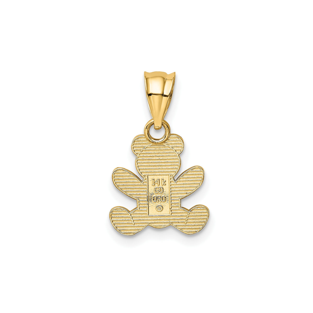 14k Yellow Gold Teddy Bear Pendant, Petite Sentimental Charm with Symbol of Love and Innocence