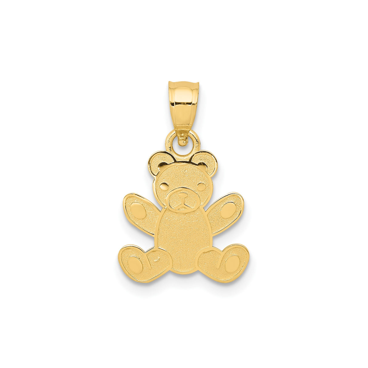 14k Yellow Gold Teddy Bear Pendant, Petite Sentimental Charm with Symbol of Love and Innocence