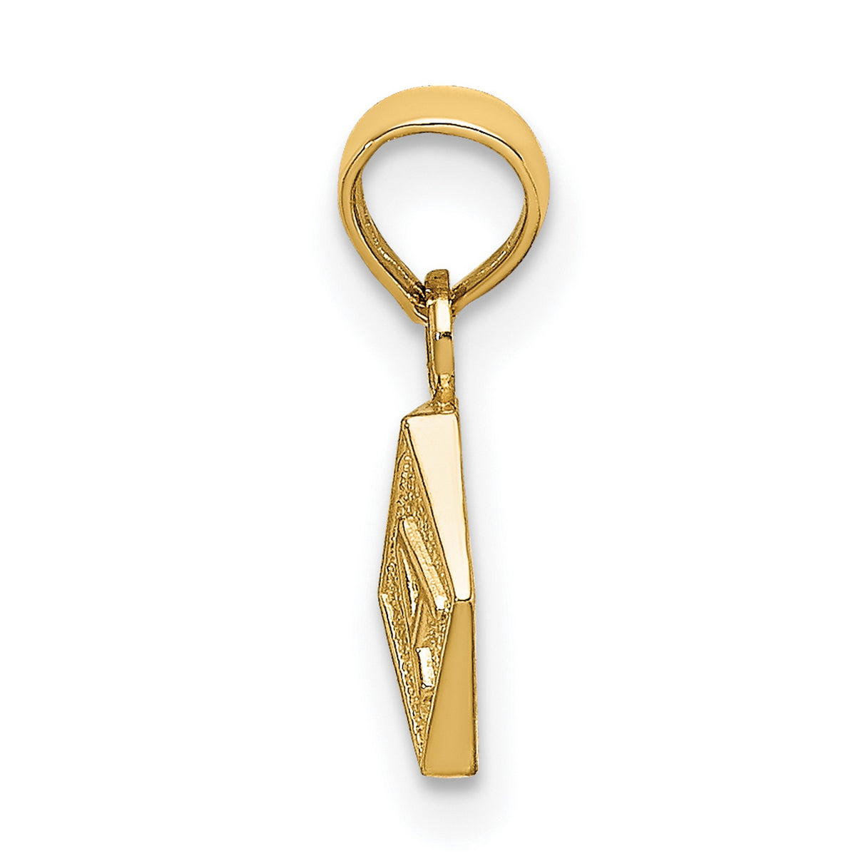 14k Yellow Gold Pendant with Apple, Book, and Alphabet Engraving, Education Theme Charm