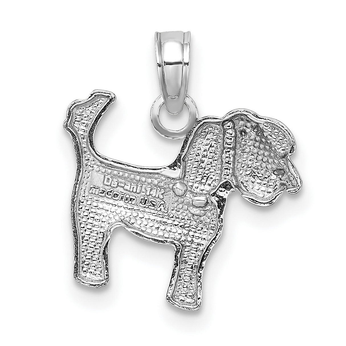 14k White Gold Dog Pendant, Playful Hound Design, Symbol of Loyalty and Companionship