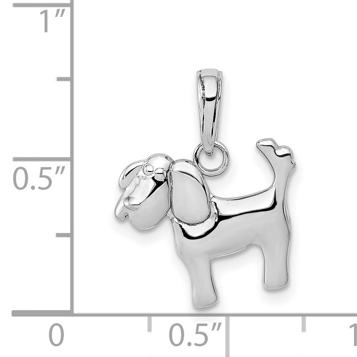 14k White Gold Dog Pendant, Playful Hound Design, Symbol of Loyalty and Companionship
